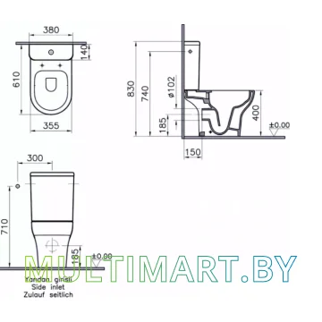 Унитаз Vitra Zentrum Rim-Ex (5789B003-0075) картинка 2